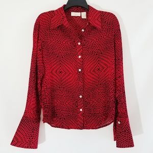 🌺Chico Caviar Long Sleeve Button Down Shirt/Top